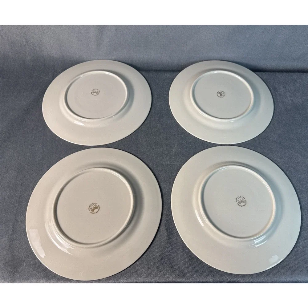 Flintridge VTG TEA LEAVES 4 Cream Sage Dessert-Salad Plates Set‎ of 4 81/4 ”W